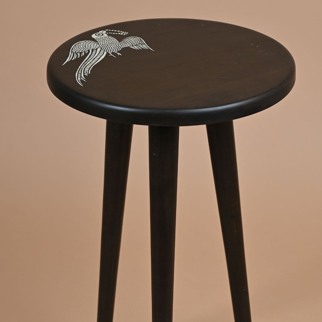 Mata Ni Pachedi Handpainted Wooden Stool