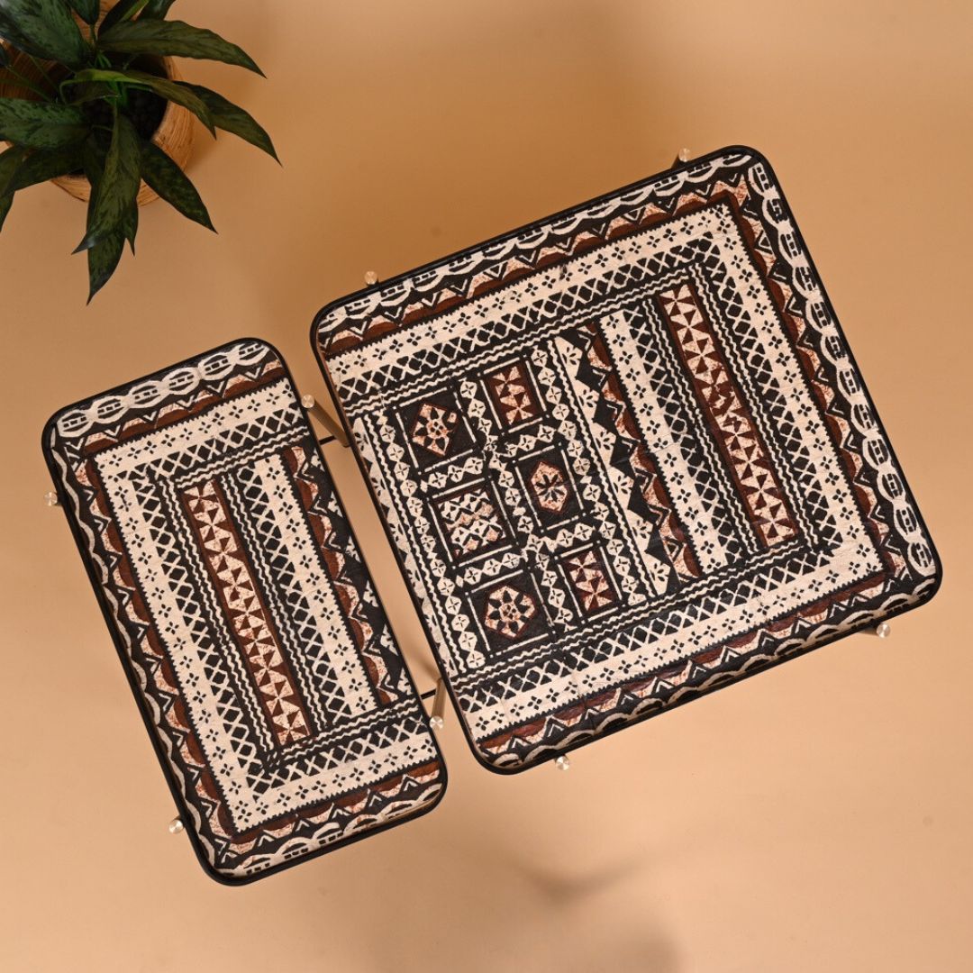 Fijian Tribal Bark-Cloth Square table