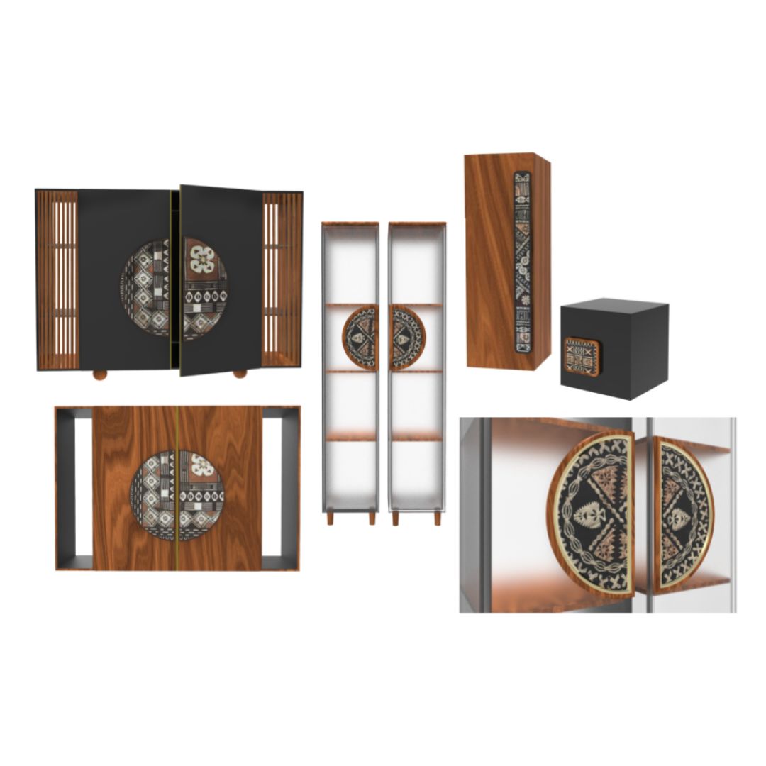 Fijian Tribal Bark-Cloth Door Handles