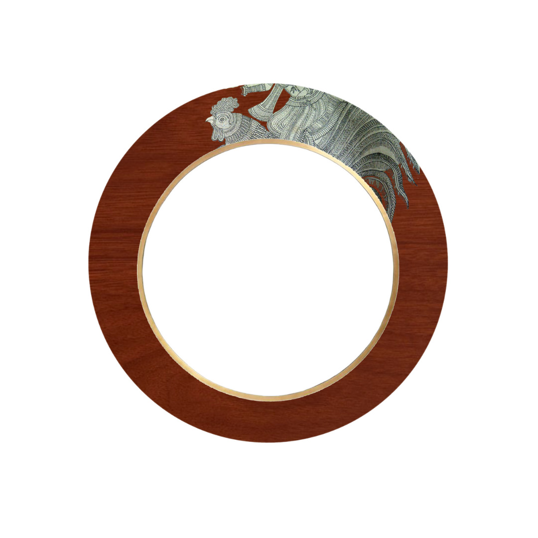 Mata Ni Pachedi Handpainted Wooden Mirror